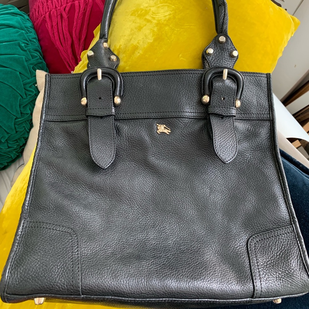 Authentic Burberry Pebbled Leather Shoulder Bag